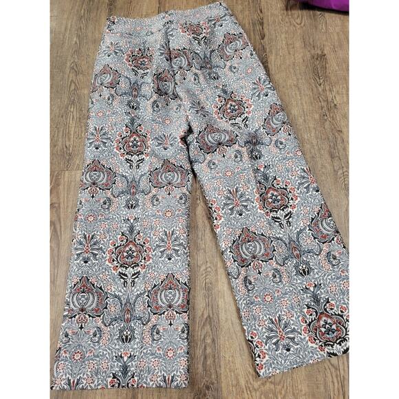 Urban Outfitters UO Juliet Cropped Jacquard Pant Size 4 Blue Gray Orange - Picture 9 of 10